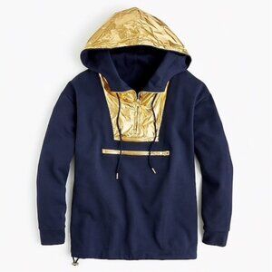 NWT J.Crew Solid anorak w/ Metallic Hood